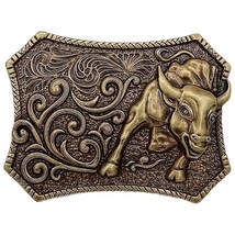 Western Bull Design Brown Metal Belt Buckle - $11.87