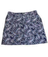 Croft &amp; Barrow Stretch Skort Sz 16 Allover Paisley Design Blue with Pockets - $14.84