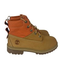 Timberland Boys Treadlight Waterproof Leather Ankle Boots Sz 4 Orange Wheat - $34.20