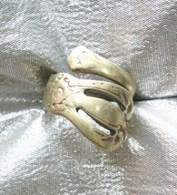 Elegant Silver-tone Spoon Ring 1970s vintage size 5 - $12.95