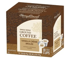 Harry &amp; David Coffee, Vanilla Creme Brulee, 4/18 count boxes - 72 total - £30.27 GBP