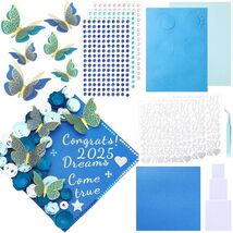 Knitgrip Graduation Cap Decoration Kit 98 Pc Blue Faux Flowers Butterfly - $64.54 Knitgrip Graduation Cap Decoration Kit 98 Pc Blue Faux Flowers Butterfly - $64.54 MXN