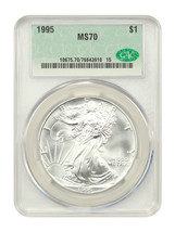 1995 $1 Silver Eagle CACG MS70 - $2,291.63