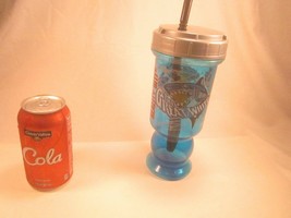 32 oz Plastic Cup Tumbler SEAWORLD San Antonio c. 1997 GREAT WHITE Blue ... - $27.84