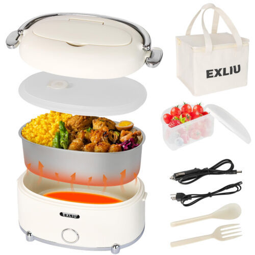 Electric Lunch Box for Adults, 12/24/110/220V Portable Lunch Warmer Upgr... - $142.19