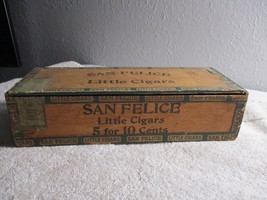Antique San Felice Brand Wooden Cigar Box &amp; Label 10th Dist. Ohio - £19.60 GBP
