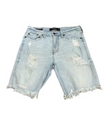 Hollister Slim Denim Shorts Raw Hem Distress Size W30 light wash - $27.06 CAD
