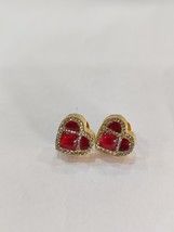 1.50Ct Ruby Cubic Zirconia Diamond Stud Earring 18k Solid Yellow Gold - £217.18 GBP