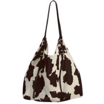 ZARA BNWT 2024. BROWN ECRU ANIMAL PRINT SATIN EFFECT TOTE BAG. 6059/310 - $67.00