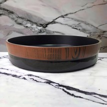 Vtg Japanese Lacquerware 10.5in Round Faux Wood Detail Mid-Century Modern Tray - £11.31 GBP