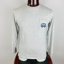Vineyard Vines Goggle Logo Gray Long Sleeve Men&#39;s T-Shrt Fitted Sleeves - $26.99