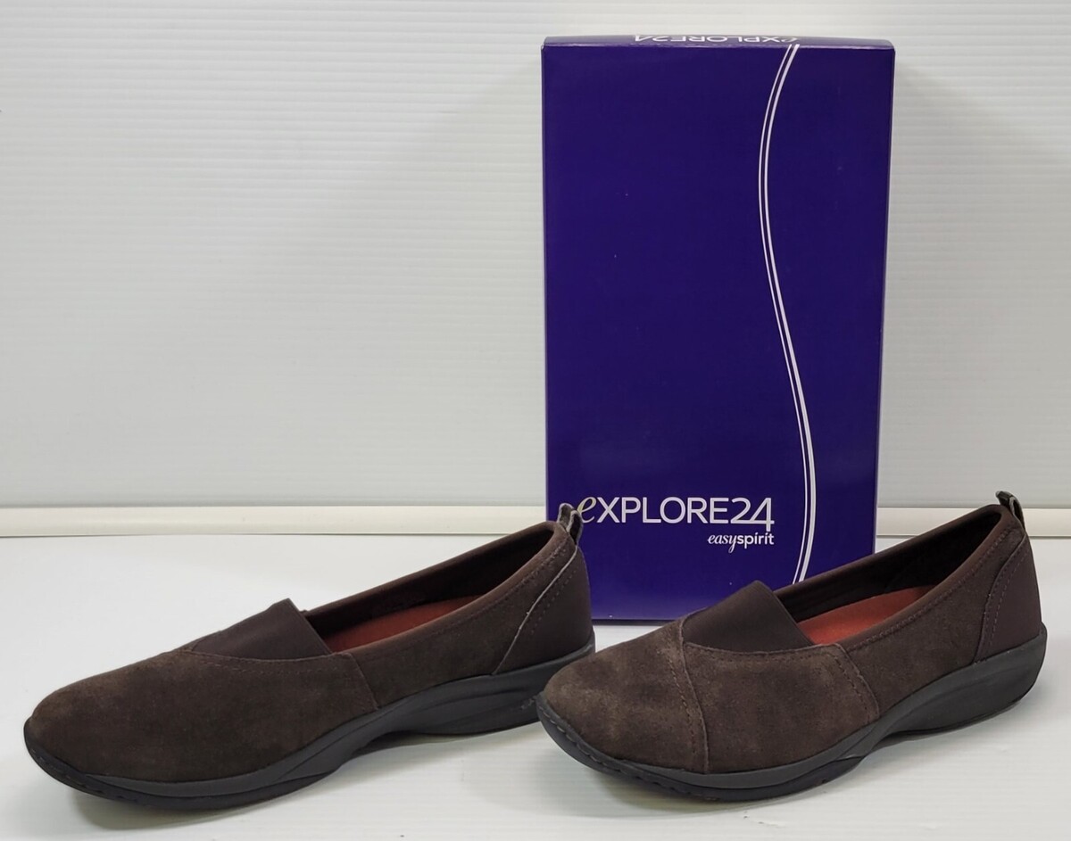 *L) Easy Spirit Eslynette Explore 24 Brown Suede Slip-On Shoes Women Siz... - $24.74