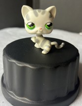 Authentic Littlest Pet Shop #32 Gray Striped Cat Shorthair 2004 Hasbro LPS - £7.95 GBP