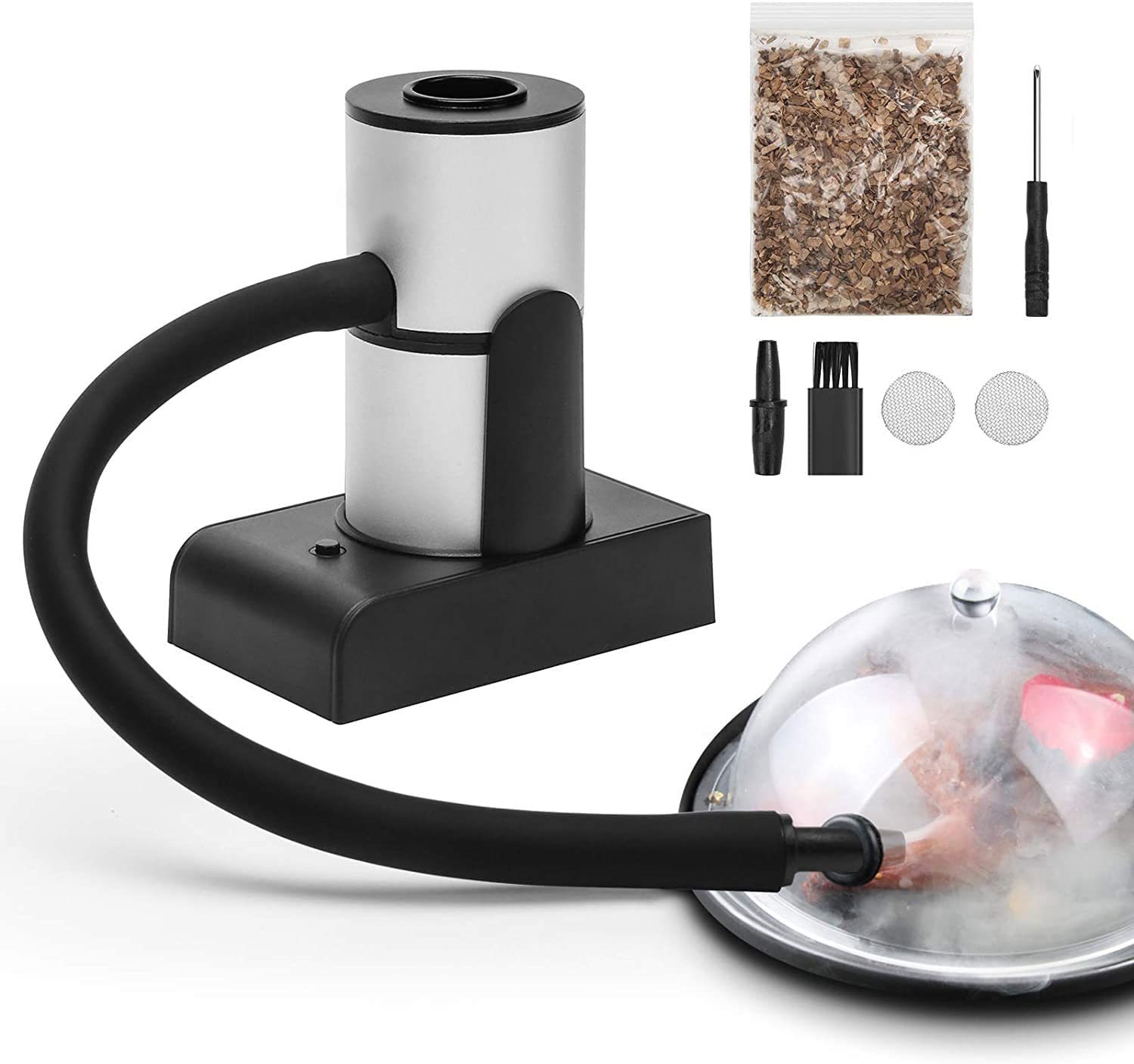 Hoedia Smoking Gun Wood Smoke, Portable Handheld Smoke Infuser,Cold, Sliver - $36.99