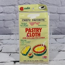 Vintage Pastry Cloth &amp; Rolling Pin Cover Cadie Chef’s Favorite 18&quot; by 18&quot; - £4.43 GBP