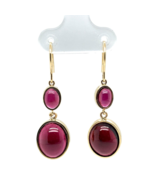 14k Yellow Gold 12.21 Carat TW Genuine Garnet Cabochon Drop Earrings (#J... - $25,913.41 MXN