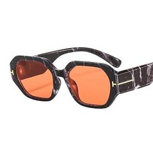 Fashion Square Sunglasses Women Brand Designer Retro Black Marble Eyewea... - $16.48