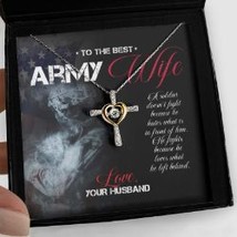 Army Veteran Wife Cross Necklace Gift For Women - £64.91 GBP