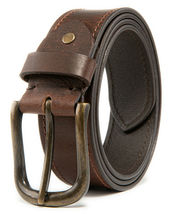 BROWN Men’s Top Grain Leather Belts Casual Jeans Solid Belts Men 1.5inch Width - £17.22 GBP