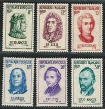 FRANCE 1956 Very Fine MH Stamps Set Scott # 811-816 CV 13.25 $ - £10.34 GBP
