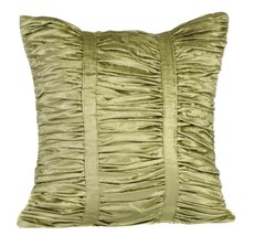 Textured Pintucks 16&quot;x16&quot; Velvet Sage Green Pillows Cover, Sage Green Beauty - £43.04 GBP+