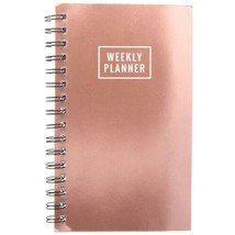 Rose Gold Weekly Planner Work Home Office Appointment Organiser Wiro Notebook Uk - £3.21 GBP
