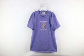 Vtg 90s Streetwear Womens L Spell Out Flower Williamsburg Virginia T-Shirt USA - £33.44 GBP