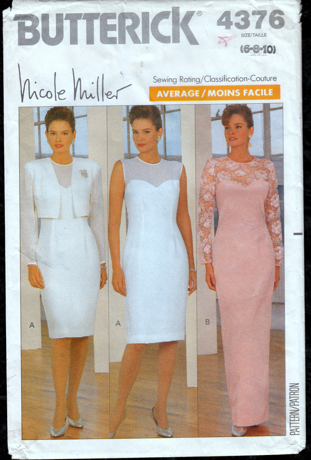 Butterick 4376 vintage sewing pattern Nicole Miller Dress 1989. - £9.59 GBP