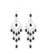 925 Sterling Silver Black Onyx Gemstone Wedding Gift Earring Jewelry - $36.62 CAD