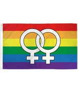 Double Venus Rainbow Flag 3x5 LGBTQIA Lesbian Pride Double Female Symbol... - £12.10 GBP