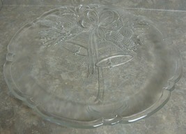 Vintage Mikasa Crystal Holiday Bells Hostess Platter 14 3/4&quot; Round Serving Tray - £23.73 GBP