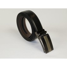 Men VALENTINI Leather Track Belt Adjustable Removable Buckle V531 Black image 2