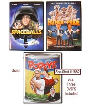 DVD Lot: Spaceballs DVD, Popeye DVD &amp; Father of the Pride DVD (used) - £7.95 GBP