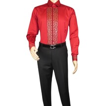Men CEREMONIA Turkey Shirt 100% Cotton Fancy Rhine Stones #TSV 52 Slim Fit image 8