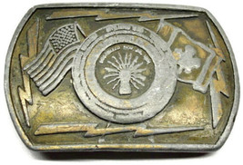 Usa And Canada Friendship Men&#39;s Vintage Distressed Well Used Belt Buckle - $24.74