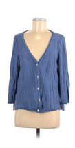 Soft surroundings Medium Knit Cardigan With Lace Detail At Hem Blue Sz M... - £25.77 GBP