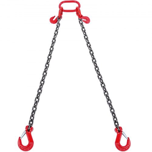  3/8&quot; x 6&#39; Chain Sling 2 Legs G80 Lifting Chain with Grab Hooks 11000 lbs - $91.80