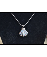 Multi color crystal silver shell pendant 925 Necklace - £9.43 GBP