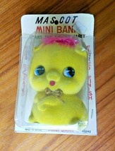 Mascot Mini Bank Fuzzy Flocked Pig Wales Japan Start the Saving Habit NIP Yellow - £16.49 GBP