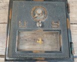 Antique Brass US Post Office Box Door W Combination Lock - $19.75