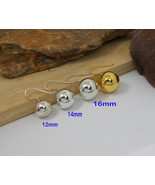 Sup Silver Round Threader Earrings, 925 Silver Ball Earrings 12mm,14mm,1... - €26,05 EUR+