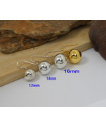 Sup Silver Round Threader Earrings, 925 Silver Ball Earrings 12mm,14mm,1... - £23.98 GBP+