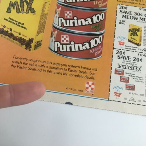 1983 Purina 00 Liver Dinner Cat Foods Circular Coupon Advertisement Item image 3