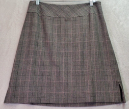Amanda Smith A Line Skirt Womens Size 10 Multicolor Plaid Lined Slit Side Zipper - £11.63 GBP