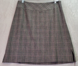 Amanda Smith A Line Skirt Womens Size 10 Multicolor Plaid Lined Slit Side Zipper - £11.01 GBP