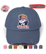 America Trump Distressed Cap Hat 4th of July Patriotic Flag DTF Printed ... - $24.99