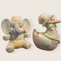 Mother Goose And Baby Elephant Piggy Bank By Enesco Vintage Baby Room - £7.47 GBP