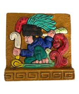 Vintage Mayan Shaman Wall Plaque El Mago Maya Hand Finished Mexico 5.5” - $34.20