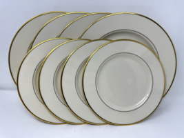 4 Primer + 4 Salad/Lunch Plates Lenox Mansfield Presidential Ceramic W/G... - $44.96