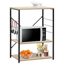 vidaXL 3-Tier Microwave Cabinet Black Oak Engineered Wood Shelf for Small - €118,12 EUR